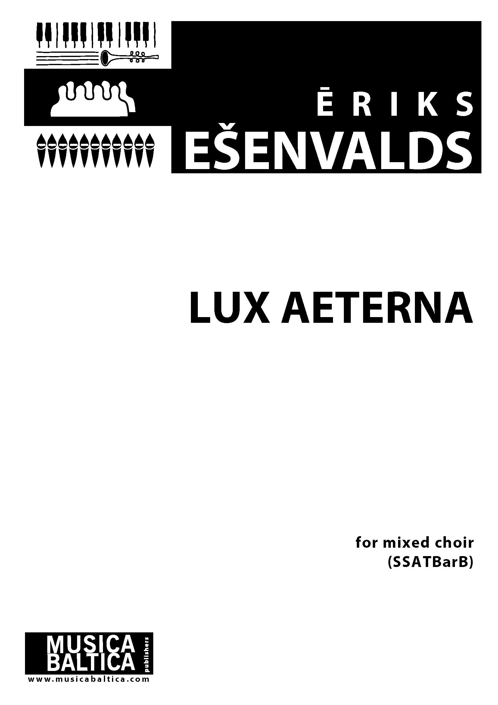 Lux Aeterna Esenvalds Ssatbarb Sheet Music