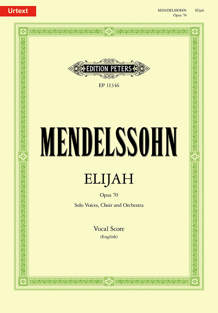 Mendelssohn Elijah Op70 Urtext Vocal Score Sheet Music