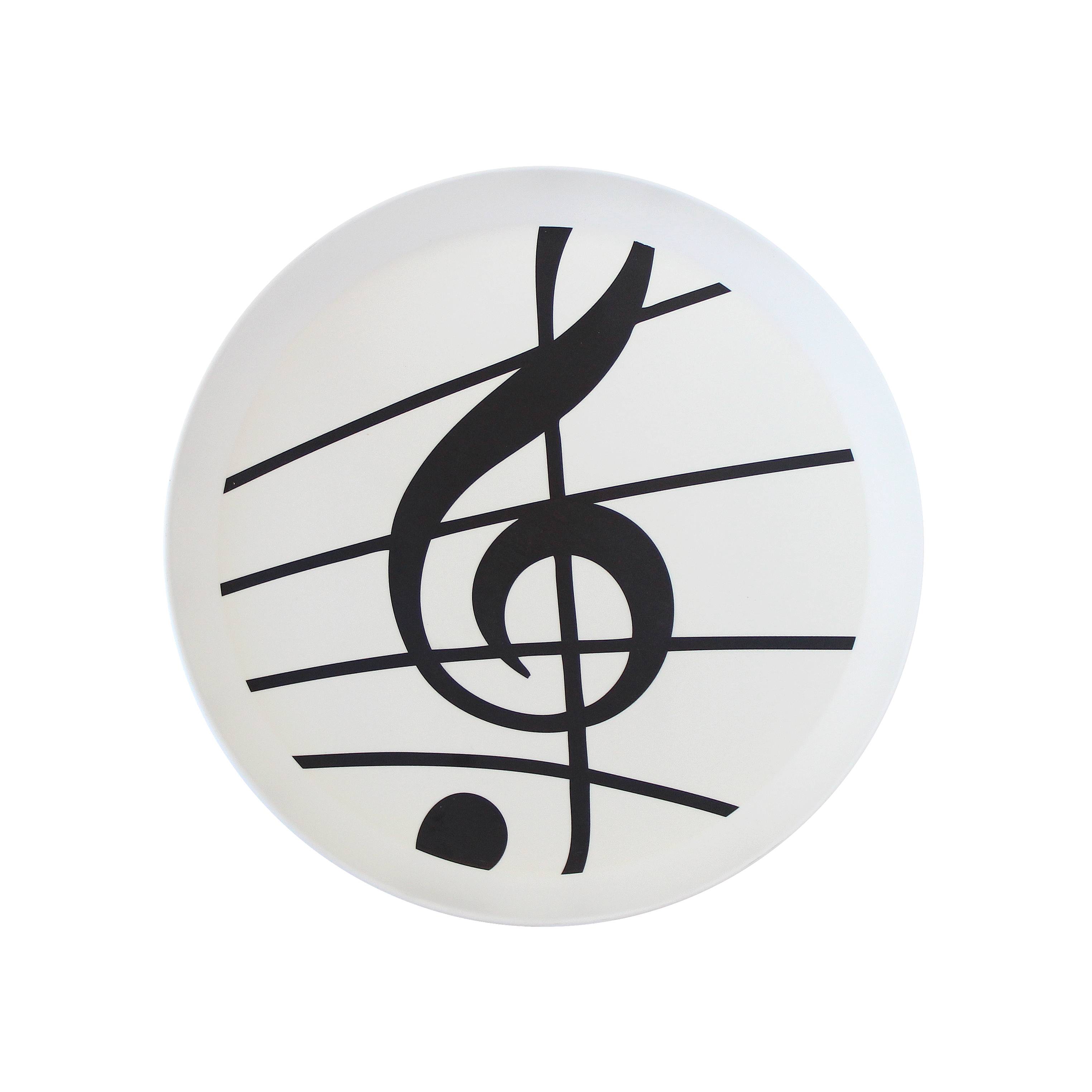 Sonata White Round Tray Sheet Music