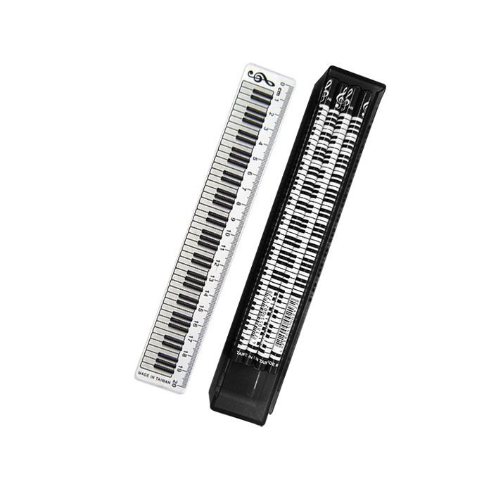 Ruler Kit With 12 Pencils Black Keyboard Sheet Music