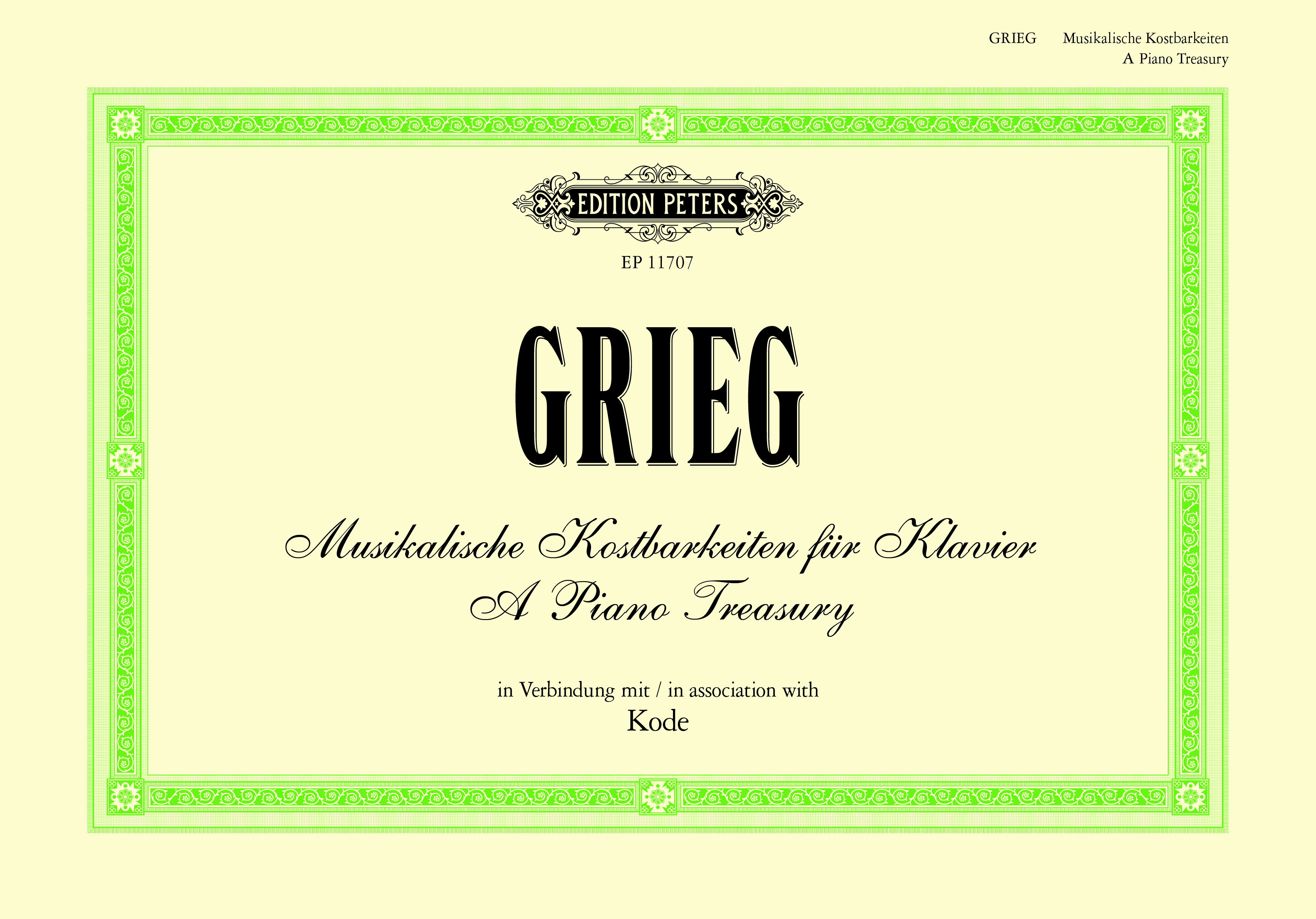 Grieg A Piano Treasury Sheet Music
