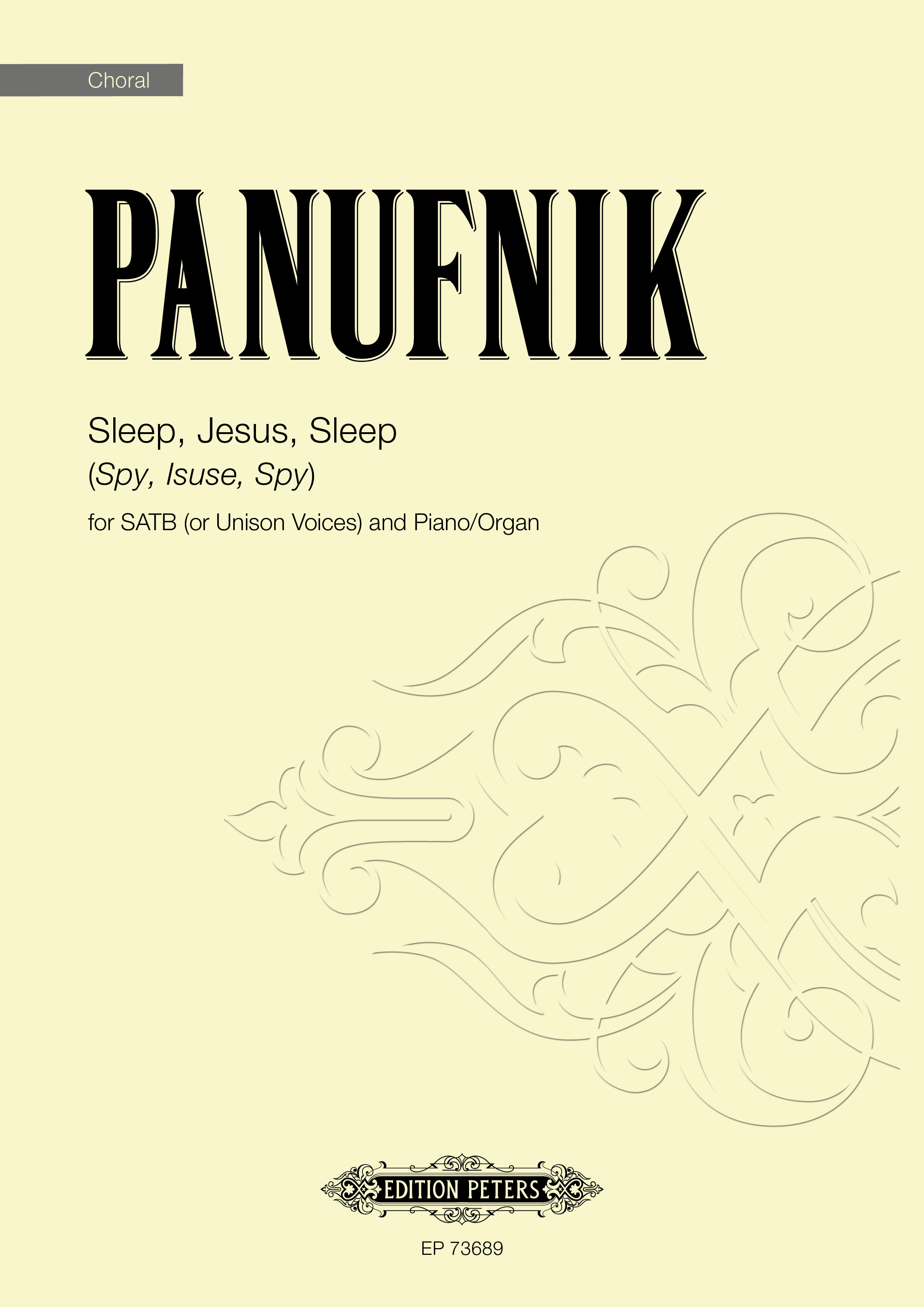 Sleep, Jesus, Sleep Panufnik Satb (or Unison) Sheet Music